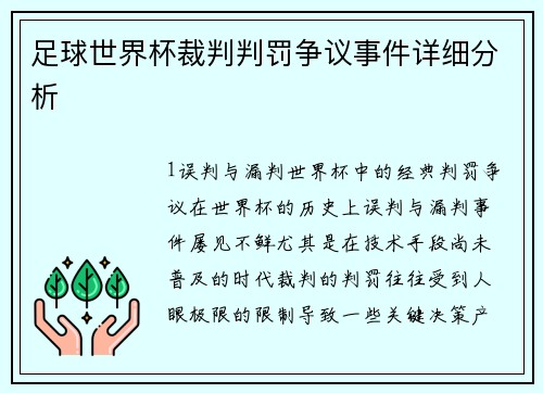 足球世界杯裁判判罚争议事件详细分析